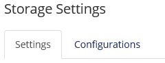 Storage Settings