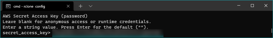 secret key entry